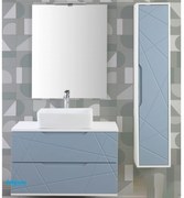 Mobile Bagno Sospeso "Furore" da 90 cm Azzurro Polvere/Bianco