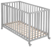 Lettino pieghevole grigio su ruote 60x120 cm Fold up - Roba