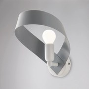 Applique Moderna Primula 1 Luce In Ferro Laccato Bianco E Grigio