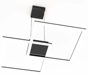 Lampadario LED design Kira nero, luce naturale 5300 lumen