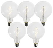 Set di 5 lampadine LED E27 dimmerabili a filamento a spirale G125 4W 270 lm 2700K