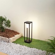 Lucande Lampada solare a LED per vialetto Nilea, 50 cm, nera, sensore