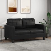 Divano a 2 posti nero 140 cm in similpelle
