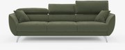Michelangelo 4 Posti – Divano con 3 sedute estensibili e poggiatesta reclinabili in elegante tessuto vellutino smacchiabile T30