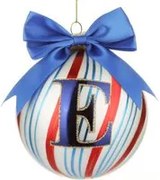 Pallina Natale con lettera E 10 cm Circus blu