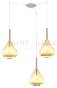 Sospensione bianco 3 luci spostabile vetri ambra 1177bi-s3 s-am