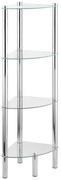 WENKO 15852100 - Scaffale YAGO 30x104 cm acciaio inox/argento/trasparente