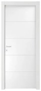 Porta a righe a battente reversibile bianco Laccato 70x210 cm