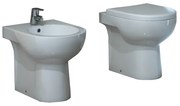 Coppia sanitari filomuro con wc rimless modello Calar