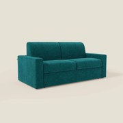 Diomede Divano letto matrimoniale in velluto easy clean sfoderabile - design moderno e comfort in T35 petrolio