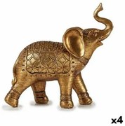 Statua Decorativa Elefante Dorato 27,5 x 27 x 11 cm (4 Unità)