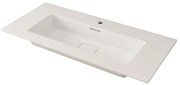 Lavabo a incasso rettangolare vasca centrale DOMINO H 1 x P 46 cm in resina bianco opaco