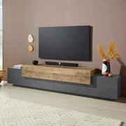 Porta TV Corona - 240 x 45 x 51,6 cm - Antracite/Quercia 356K