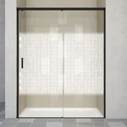 Porta doccia scorrevole Jazz L 120 x H 200cm, Sp. 6 mm in vetro smerigliato profilo bianco