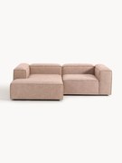 Divano angolare componibile 2 posti in misto lino Lennon