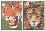 Quadro DKD Home Decor 52 x 2,7 x 72 cm Tigre Moderno (2 Unità)