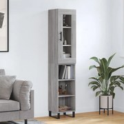 Credenza grigio sonoma 34,5x34x180 cm in legno multistrato