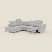 Arcos Divano angolare - piedini alti e poggiatesta reclinabili in microfibra impermeabile T11 grigio chiaro