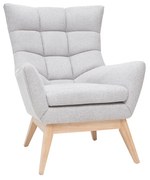 Poltrona scandinava grigio chiaro e legno BRODY