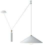 Lampadario A Sospensione Moderno Peso Metallo Bianco 1 Luce E27 60W