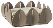 Portatovaglioli di design ficus beige in ferro 21x21x9h cm