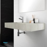 Lavabo Top "Savini Due" In Hpl Da 100 Cm C/Vasca a Sx Beton