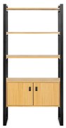 Libreria legno chiaro rovere e metallo nero H195 cm OPAL