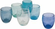 Set 6 Bicchieri Acqua in Pasta Di Vetro Soffiato 300 ml VdE Tivoli 1996 Acapulco Marea...