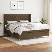 Giroletto a molle con materasso marrone scuro 180x200cm tessuto