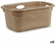 Cesto per i Panni Beige Plastica 25 L 42,5 x 25,5 x 63,5 cm (12 Unità)