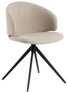 Sedia da pranzo beige in imbottito con braccioli Ella – Actona