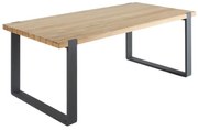 Tavolo da pranzo per giardino Bermeo NATERIAL in alluminio con piano in teak per 8 persone 100x210cm