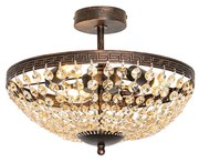 Plafoniera classica bronzo e cristallo 3 luci - Mondrian