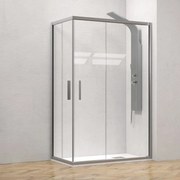 Kamalu - Box doccia 70x130 telaio argento opaco doppio scorrevole | KE-1000A