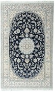 Nain Tappeto persiano 130x210 Blu (Iran) Annodato A Mano