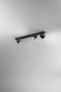 Plafoniera oddy in alluminio colore nero 3 faretti attacco gu10 ori...