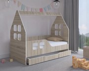 Letto per bambini con cassetto 140 x 70 cm in rovere sonoma a sinistra