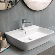 Lavabo D'Appoggio Da 56x41,5 Cm Finitura Bianco Lucido