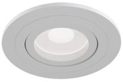 Faretto Da Incasso Moderno Atom Tondo Alluminio Bianco 1 Luce
