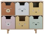 Cassettiera bassa per bambini in legno massiccio di pavlovnia in colore naturale 25,5x88,5 cm Calle - Bloomingville Mini