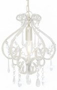 Lampadario Con Perle Bianco Rotondo E14 /