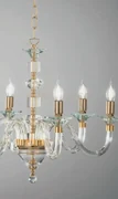 Lampadario in vetro e cristallo gala 8 luci lp.gala-8-oro