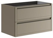 Mobile da bagno sotto lavabo TRATTO marrone opaco L 79.5 x H 50 x P 45.5 cm 2 cassetti, lavabo non incluso