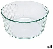 Stampo da Forno Pyrex Classic Soufflé 21 x 21 x 10 cm Trasparente Vetro (4 Unità)