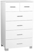 Cassettiera multiuso 61x103h cm con 4+2 cassetti in legno Bianco lucido