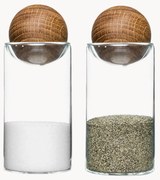 Set saliera e pepiera con tappo in legno di quercia Nature 2 pz