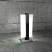 Abatjour Moderno Cross Metallo Nero Vetro 1 Luce E27