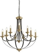 Pendente belfry 9lt - bronzo scuro e metallo marrone