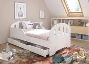 Letto per bambini SMILE con cassetto 160 x 80 cm bianco