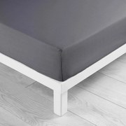 Lenzuolo elasticizzato in microfibra antracite 90x190 cm Oscar - douceur d'intérieur